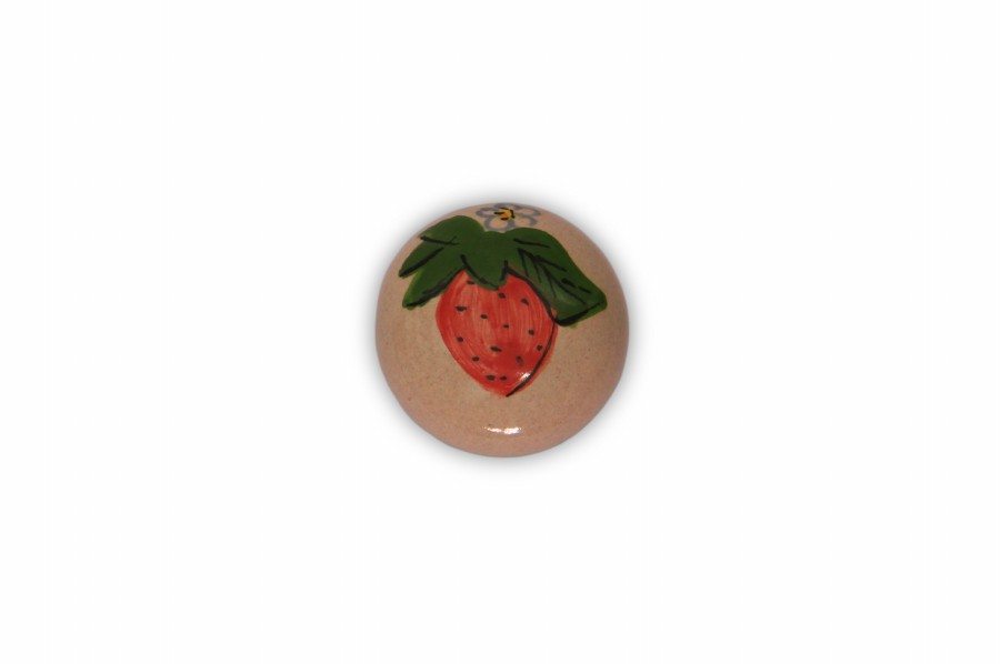 37PMF24_Pomello-in-ceramica-maiolica-decoro-Fragola-base-in-cromo_Ceramiche-Liberati.jpg 37PMF24 Pomello in ceramica maiolica decoro Fragola base in cromo Ceramiche Liberati