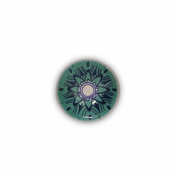Pomello in maiolica decoro Oriente a stampa digitale, cromo