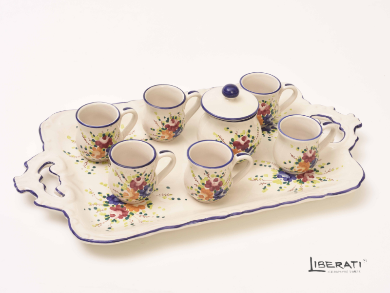 Servizio caffè ceramica Rosa Spina Servizio caffè ceramica da 6 Rosaspina