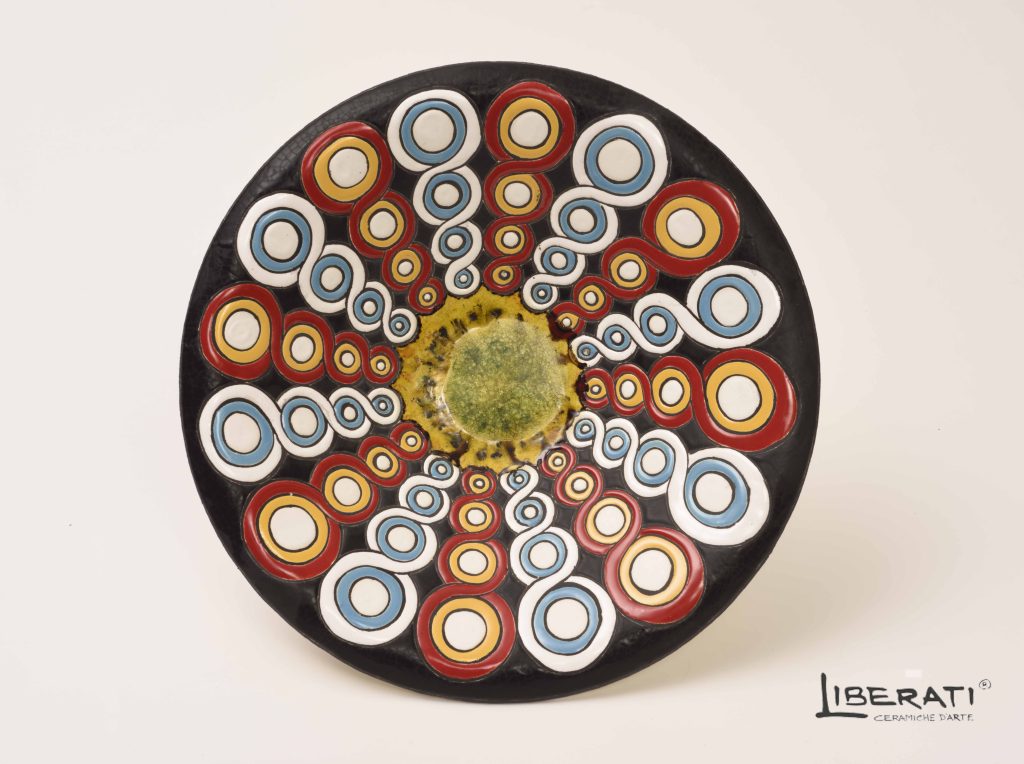 Centrotavola in ceramica con cristalli cuerda seca