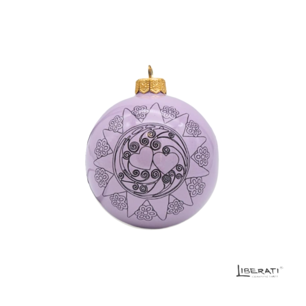 Pallina di Natale in ceramica Lilla con Presentosa