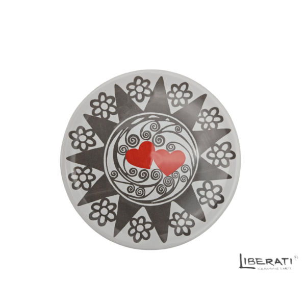 Piatto da muro in ceramica bianco con Presentosa