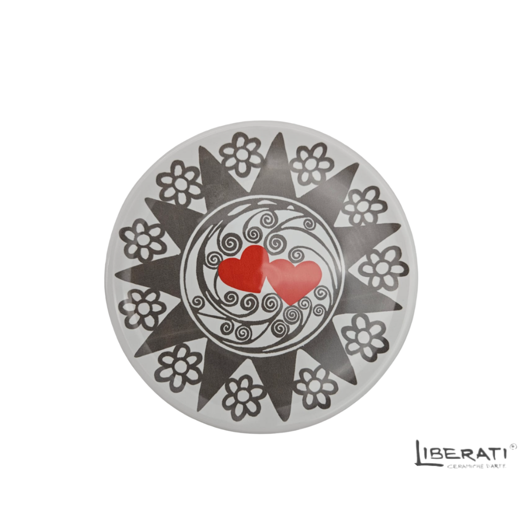 Piatto da muro in ceramica bianco con Presentosa Piatto da muro in ceramica bianco con Presentosa