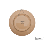 Piatto da muro in ceramica rosa pesca con Presentosa