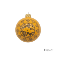 Pallina di Natale in ceramica Gialla con Presentosa
