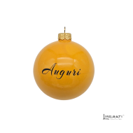 Pallina di Natale in ceramica Gialla con Presentosa