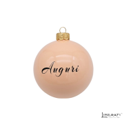 Pallina di Natale in ceramica Rosa Pesca con Presentosa