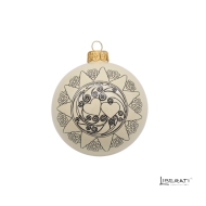 Pallina di Natale in ceramica Avorio con Presentosa