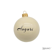 Pallina di Natale in ceramica Avorio con Presentosa