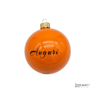 Pallina di Natale in ceramica Arancione con Presentosa