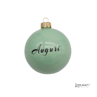 Pallina di Natale in ceramica Verde Acqua con Presentosa