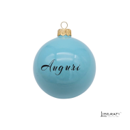 Pallina di Natale in ceramica Verde Tiffany con Presentosa