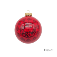 Pallina di Natale in ceramica Rossa con Presentosa
