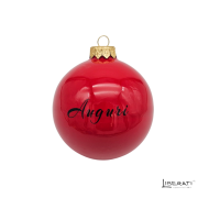 Pallina di Natale in ceramica Rossa con Presentosa