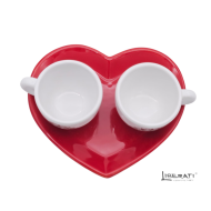 Servizio tête-à-tête in ceramica Presentosa vassoio a cuore