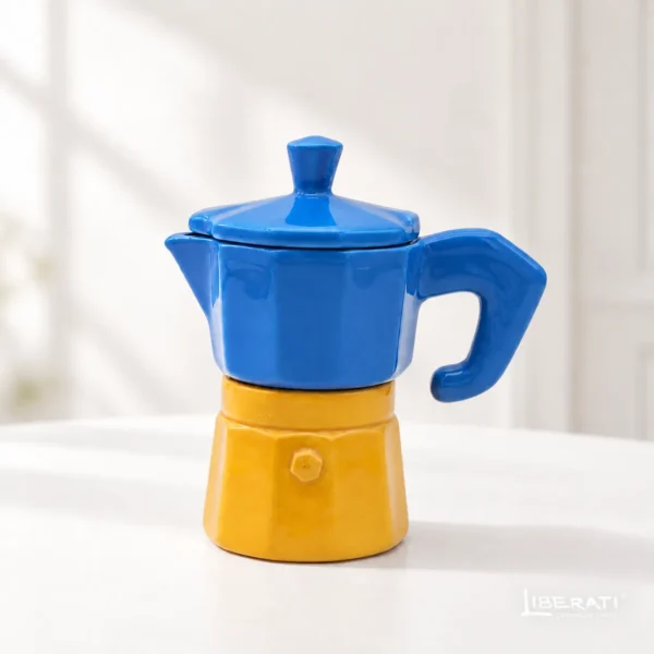 Zuccheriera Tazzina componibile in ceramica a forma di moka